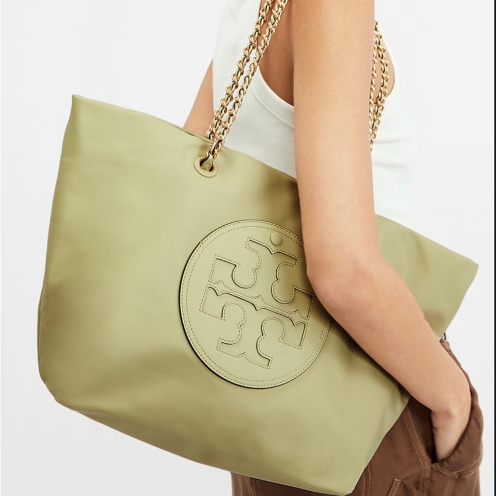 Tory Burch Mint Green Nylon Tote Bag
